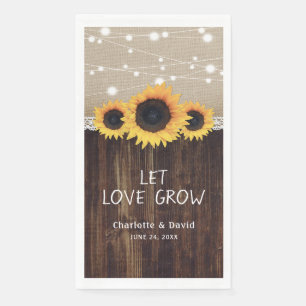 Rustieke Houten Jute Kant Zonbloem Bruiloft Servet