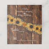 Rustieke houten jute zonnebloem bruiloft tafel num (Buitenkant ongevouwen)