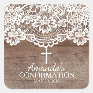 Rustieke Houten  Kant Bevestiging Sticker