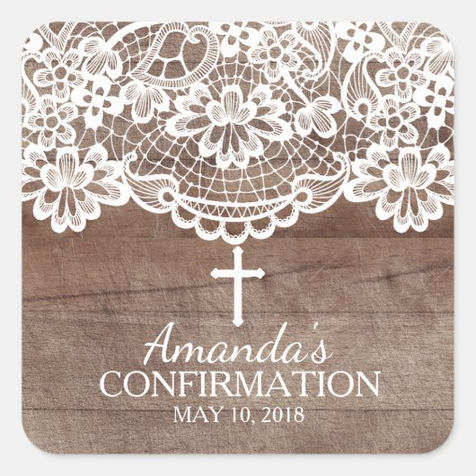 Rustieke Houten  Kant Bevestiging Sticker (Voorkant)