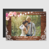 Rustieke Houten Kant Bloemen Magnetisch Save the D (Voorkant / Achterkant)