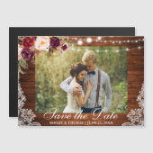 Rustieke Houten Kant Bloemen Magnetisch Save the D (Voorkant / Achterkant)