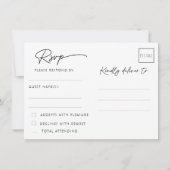 Rustieke Houten Kant Bruiloft RSVP Save The Date (Achterkant)