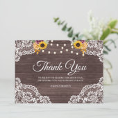 Rustieke houten kant herfst bedankkaart (Staand voorkant)