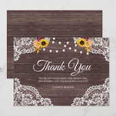 Rustieke houten kant herfst bedankkaart (Voorkant / Achterkant)