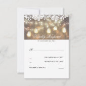 Rustieke Houten Kant Mason Jar Lights Wedding RSVP (Voorkant)