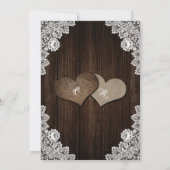 Rustieke Houten Kant Zonnebloem Bruiloft uitnodigi Kaart (Achterkant)