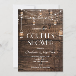 Rustieke Houten Koppels Douche Kaart