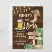 Rustieke houten laarzen en bieren Man Verjaardag Kaart (Voorkant)