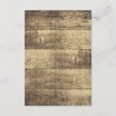 Rustieke Houten Land Bruiloft Details / Routebesch Informatiekaartje (Achterkant)