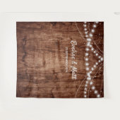 Rustieke houten landelijke boho slingerlichten bru wandkleed (Voorkant (horizontaal))