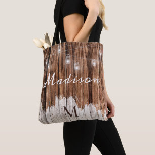 Rustieke houten lantaarns bruidsmeisje trendy mono draagtas