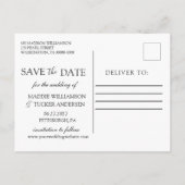 Rustieke houten lichten foto save the date aankondigingskaart (Achterkant)