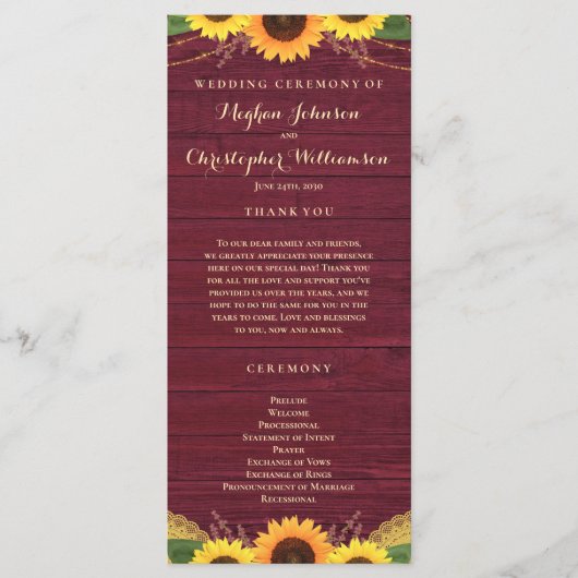 Rustieke Houten Lichten Kant Bourgondische Zonnebl Programma (Voorkant)