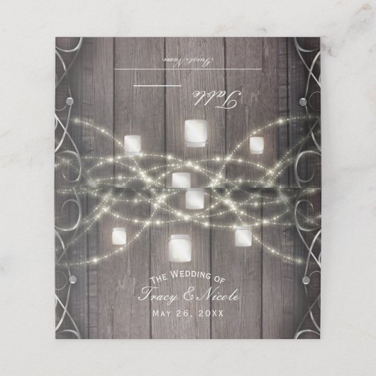 Rustieke Houten Lichten & Mason Jars Trouwtafel (Buitenkant ongevouwen)