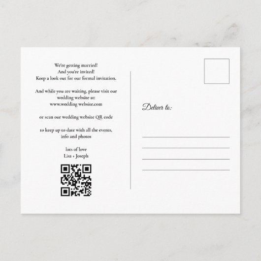 Rustieke Houten Lichtkalender QR-code Save the Dat Aankondigingskaart (Achterkant)