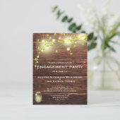Rustieke houten metselaar String Lights verlovings Briefkaart (Staand voorkant)