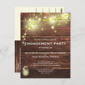 Rustieke houten metselaar String Lights verlovings Briefkaart (Voorkant / Achterkant)