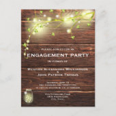 Rustieke houten metselaar String Lights verlovings Briefkaart (Voorkant)