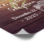 Rustieke Houten Metselaars Pot String Licht Bruilo Poster (Hoek)