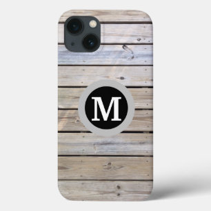Rustieke Houten Monogram iPhone 13 Hoesje