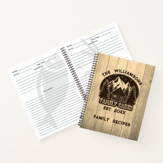 Rustieke Houten Natuur Familie Cabine Recept Bruin Notitieboek (Binnen)
