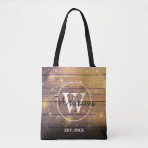 Rustieke Houten Panelen Monogram Draagtas