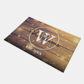 Rustieke houten panelen monogram schrift deurmat (Schuin)
