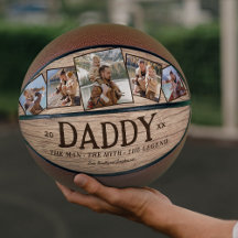 Rustieke Houten “Papa” Foto Basketbal Aandenken