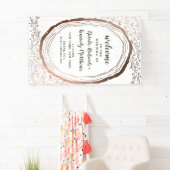 Rustieke houten plak koperen Folie herfst bruiloft Spandoek (Insitu)