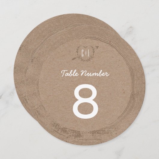 Rustieke houten plak | Tafelnummer (Voorkant / Achterkant)