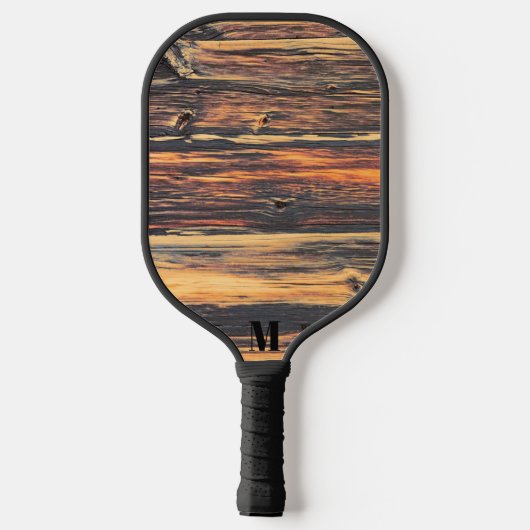 Rustieke houten plank Modern Monogram Pickleball Paddle (Achterkant)