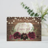 Rustieke Houten Pompoen Wil Je Mijn Bloemenmeisje  Bedankkaart (Staand voorkant)