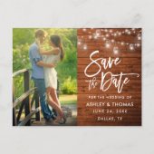 Rustieke houten pot lampjes penseelscript Sla de d Briefkaart (Voorkant)