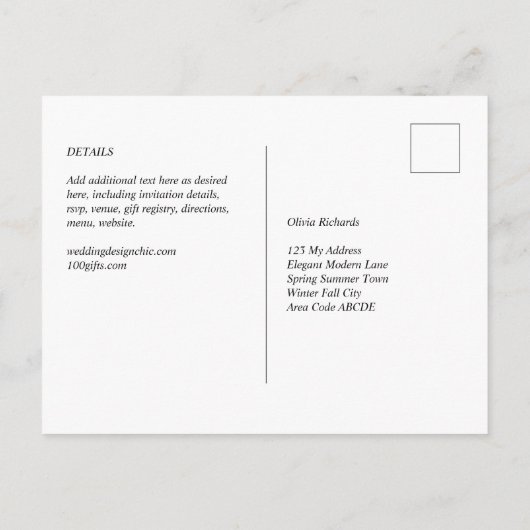 Rustieke Houten Potten Lampjes Gypsophila RSVP Briefkaart (Achterkant)