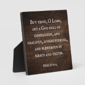 Rustieke houten psalm 86:15 Schrift Verse Fotoplaat (Voorkant)