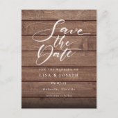 Rustieke Houten QR Code Script Save the Date Briefkaart (Voorkant)