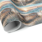 Rustieke houten roeiboot op een strand cadeaupapier (Rol Hoek)