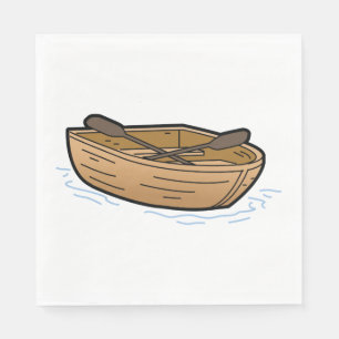 Rustieke Houten Roeiboot op Water Servet