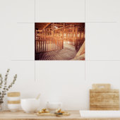 Rustieke houten scheerschuurtje interieur poster (Keuken)