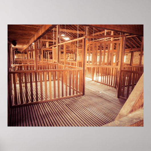 Rustieke houten scheerschuurtje interieur poster (Voorkant)