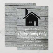 Rustieke Houten Schoorsteen Huisverwarming Kaart (Voorkant / Achterkant)