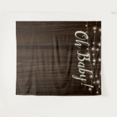 Rustieke houten slingerlichten baby shower achterg wandkleed (Voorkant (horizontaal))