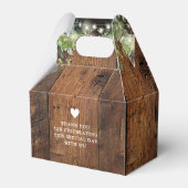 Rustieke houten slingerlichten groen wedding bedankdoosjes (Achterkant)