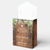 Rustieke houten slingerlichten groen wedding bedankdoosjes (Geopend)