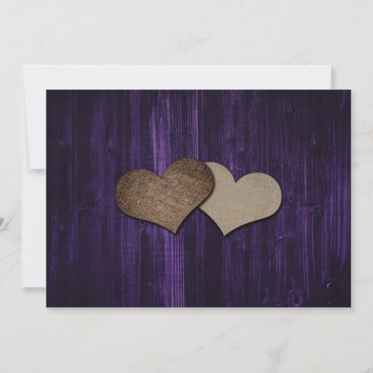 Rustieke houten slingerlichten zonnebloem paarse b save the date (Achterkant)