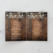 Rustieke houten slingerlichtjes Boho bruiloft Programma (Binnen)