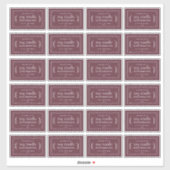 Rustieke Houten Sojakaars Labels 24x Burgundy (Vel)