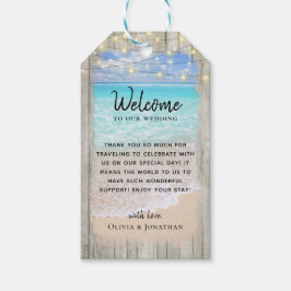Rustieke Houten Strand Kust Bruiloft Welkom Cadeaulabel
