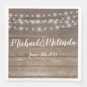 Rustieke houten strijklichten Bruiloft Servet